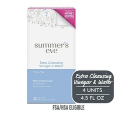 Summer&rsquo;s Eve Douche, Extra Cleansing Vinegar & Water, 4 Units, 4.5 oz Each