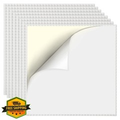 Etarnfly 8 Pack Baseplates White Peel Stick