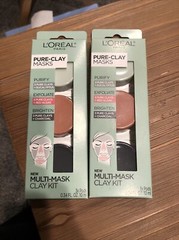2 ~ L&rsquo;OREAL PARIS Pure-Clay Masks Multi-Mask Clay Kit Purify Exfoliate Brighten
