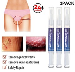 3PACK 12 Hours Wart Remover Pen Skin Tag Mole Remover Eliminate Foot Corn Warts