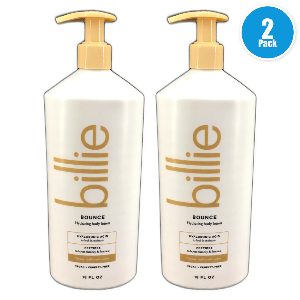 Billie Bounce Creamy Vanilla Cedar Hydrating Body Lotion 18oz Pack of 2 New
