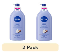 NIVEA Shea Nourish Body Lotion with Shea Butter & Hyaluronic Acid 16.9Oz 2 Pack