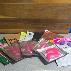 Assorted Hydrating Sheet Mask & Gel Patch Bundle, Collagen Blueberry Vit C AHA