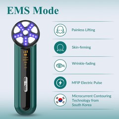 All In One Microcurrent RF LED Facial Massager For Firming And Glowing Skin