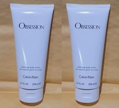 *PACK OF 2* OBSESSION by CALVIN KLEIN for Women 6.7 oz SILKENING BODY LOTION