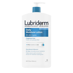 Lubriderm Fragrance Free Daily Moisture Lotion + Pro-Ceramide, Shea Butter & Gly