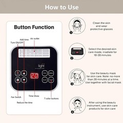 LED Light Therapy Facial Mask – 7-in-1 Skincare Device for Home Use, Anti-Aging