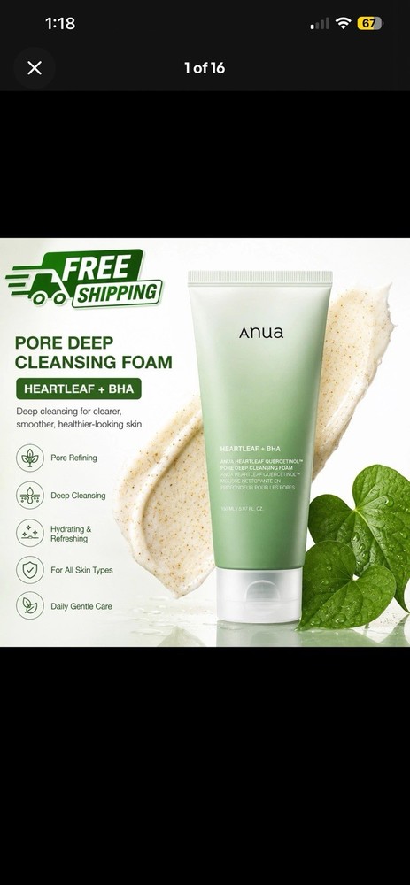 Anua Heartleaf Quercetinol Pore Deep Cleansing Foam, Face wash for Pore Refining