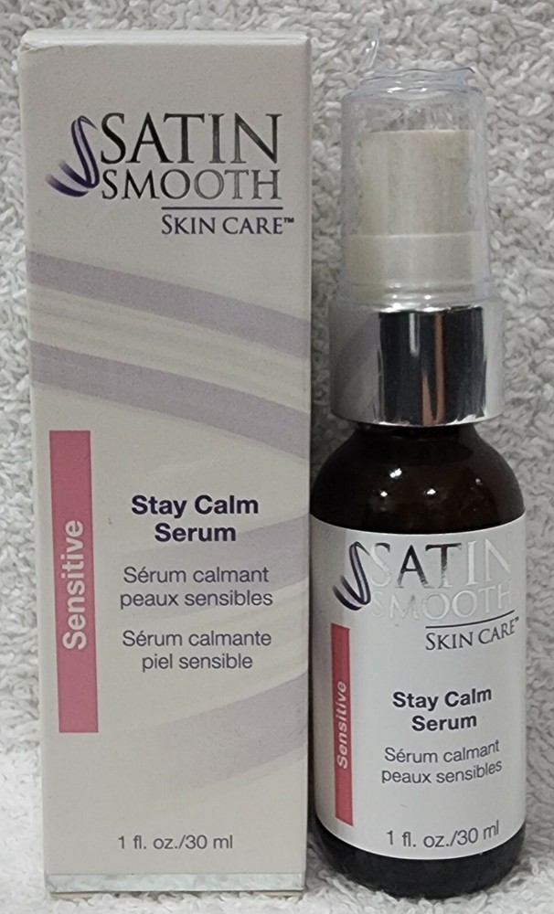 Satin Smooth Skin Care STAY CALM SERUM Sensitive Redness Dryness 1 oz/30mL New