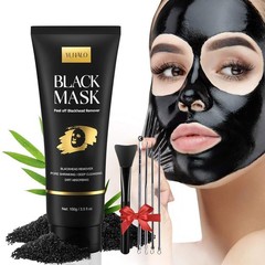 Blackhead Remover Mask, Charcoal Peel Off Face Mask with Brush and Pimple Extrac