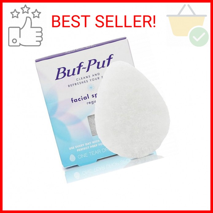 Buf-Puf Regular Facial Sponge, Dermatologist Developed, Removes Deep Down Dirt &