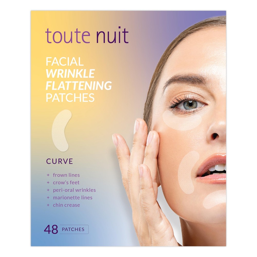 Toute Nuit Wrinkle Patches – Curve – Face Tape for 48 Count (Pack of 1)