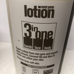 Everyone for Everybody Lotion Unscented 3 In 1 Hands Face Body 32oz Coconut Oil