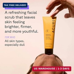 Acure Brightening Facial Scrub – Exfoliating 4 Fl Oz (Pack of 2), No Color
