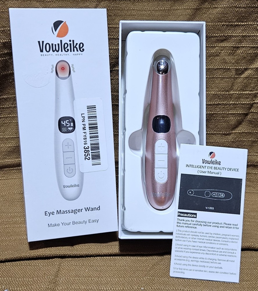 Vowleike Eye Massager Wand for Eye Area, Rechargeable Eye Massager Wand