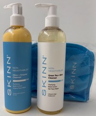 #SKINN Non-Negotiables AM and PM Cleansers with Reusable Cleansing Cloth