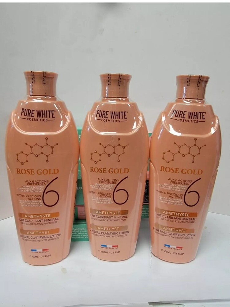 3 pack pure white rose gold lightening body lotion