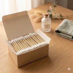 1050pcs CGR Organic cotton Swabs, 100% Cotton Double-Tipped, Bamboo…