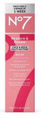 No7 Restore & Renew Multi Action Face & Neck Serum 1.69 Oz / 50ML New in Box
