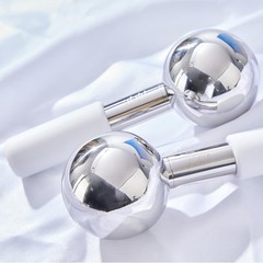 360 Rotating Ice Globes for Face & Eyes, Unbreakable Stainless Steel.