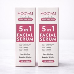 MOOYAM 5 in 1 Facial Serum 1oz (2 Pack) Hyaluronic Vitamin C