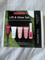 CLARINS Lift & Glow Set EYE LIFT Lip Oil MULTI-ACTIVE DAY/NIGHT CREAM Mask *NIB*