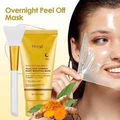 Kojic Acid Turmeric Overnight Peel Off Mask – Brighten Dull Skin,Fade Dark Spots