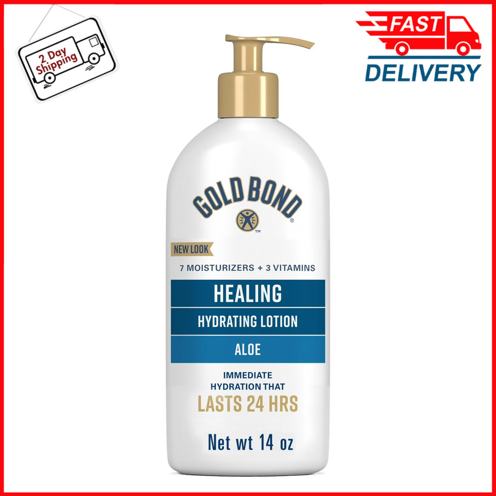 Gold Bond Healing Hydrating Body Lotion, Dry Skin Moisturizer with Aloe, 14 oz