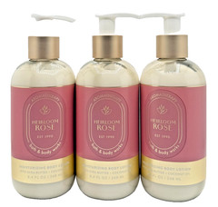 NEW Bath & Body Works Lot of 3 Bottles Aromatherapy Heirloom Rose Lotion 8.4 oz