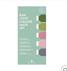 ESW Beauty Raw Juice Cleanse Mask Set, Activated Charcoal Sheet Masks for Face