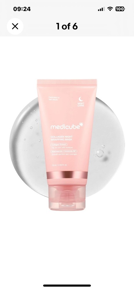 MEDICUBE Collagen Wrapping Mask 2.53 oz / 75ml Renewal Night Care Mask Cream