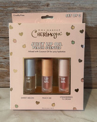 Cherimoya Juicy Lip Oil Set of 3 Sweet Melon/Peach/Strawberries SPF 15