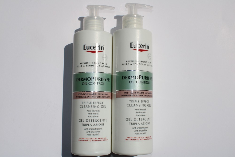 2x Eucerin DermoPure Oil Control Triple Effect Concentrated Cleansing Gel 400ml
