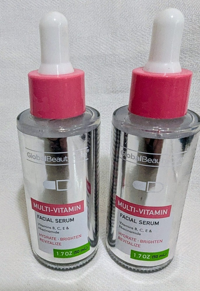 NEW~2~Global Beauty Care Multi-Vitamin Facial Serum~1.7 fl oz each