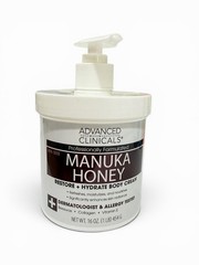 Advanced Clinicals Manuka Honey Hydrating Body Cream Moisturizer 16 oz Spa Size