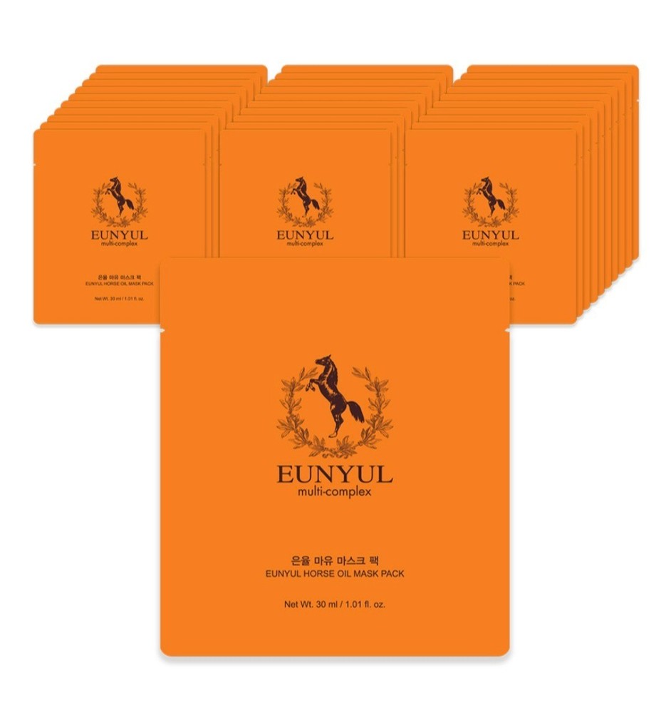 Eunyul Horse Oil Face Mask Pack Nourishing & Moisturizing 30 Sheets Set