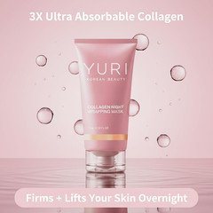 Collagen Night Wrapping Mask, Collagen Overnight Glass Skin Peel off Face Mask,
