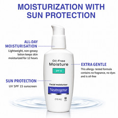 Neutrogena Oil-Free Moisture For Oily Skin, Spf 15 /115ml -FREE SHIPPING
