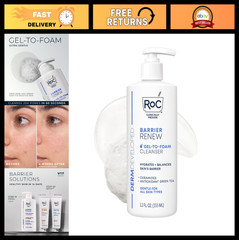 Hydrating Foaming Facial Cleanser Gel for Sensitive Skin – 12oz Non-Drying Formu