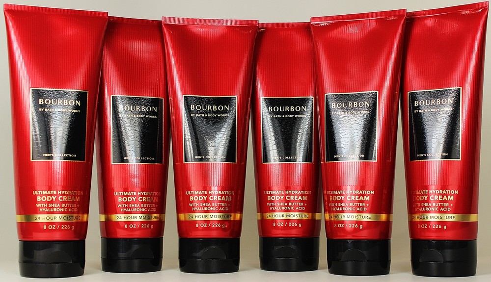 QTY 6 – Bath & Body Works BOURBON Men&rsquo;s Body Cream Lotion Moisturizer 8oz