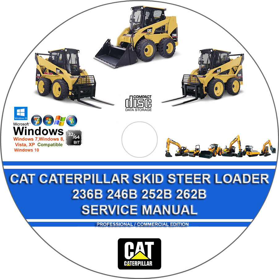 Cat Caterpillar Skid Steer Loader 236B 246B 252B 262B Service Repair Manual
