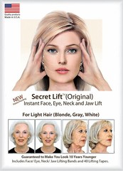 Instant Face, Neck and Eye Lift (Light Hair) Facelift Tapes & Bands Secret Lift