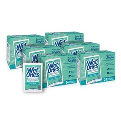 Unscented Hand & Face Wipes for Sensitive Skin, Individually Wrapped, 24 Count,