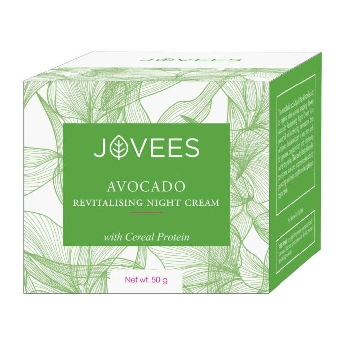 Jovees Herbal Night Cream with Avocado for Nourishing and Glowing &even Skin 50g