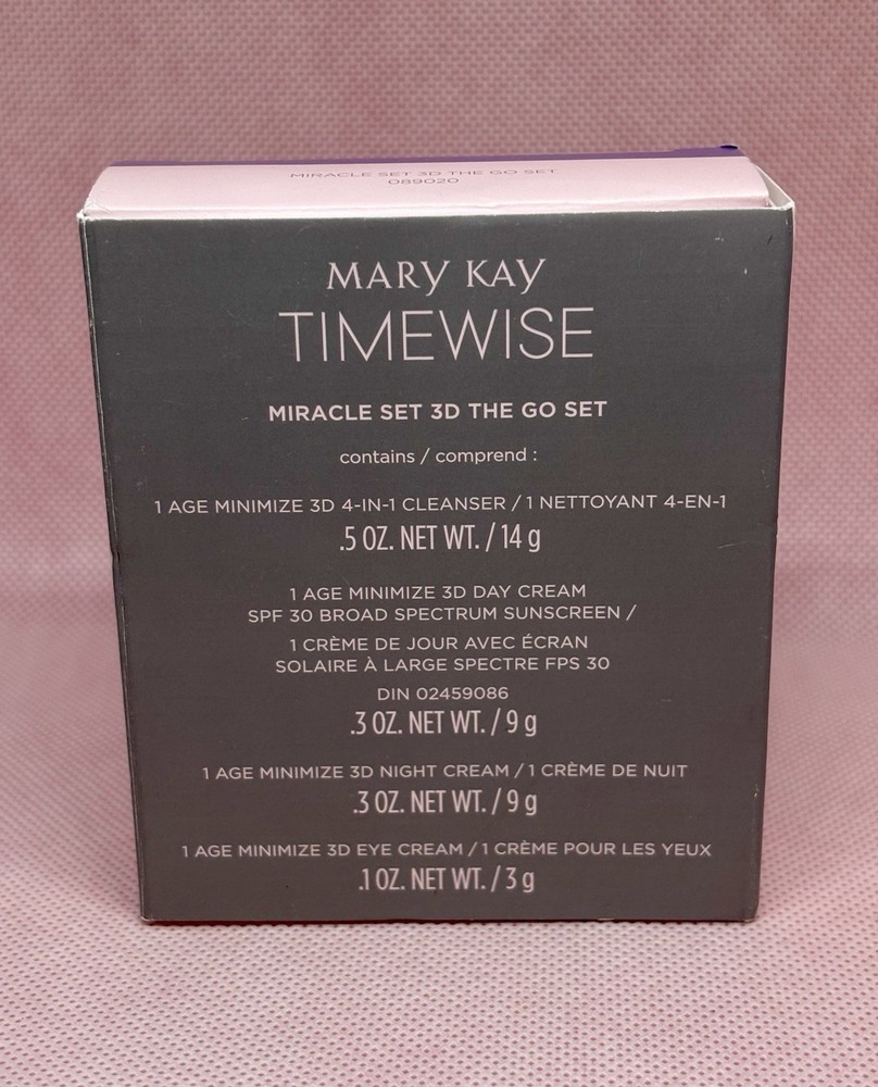 Mary Kay TimeWise On The Go 3D Miracle Set 4 Piece Set 089020 Exp. Travel Small