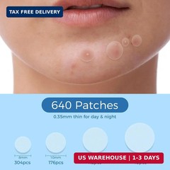 Pimple Patches for Face, 640 Count Hydrocolloid Acne Patches for Face, 4 Sizes Z