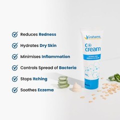 Grahams Natural Eczema Cream 176 Ounce Natural Skin Moisturizer for Itchy Skin