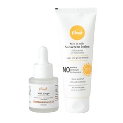 Vilvah Skin Brightening Combo Milk Drops Serum & SPF 50 Melt-In-Milk Sunscreen