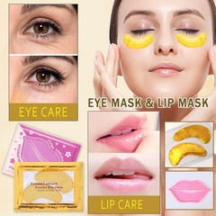 30 Pairs 24K Gold Eye Masks & Lip Masks, Under 2 Fl Oz (Pack of 1)