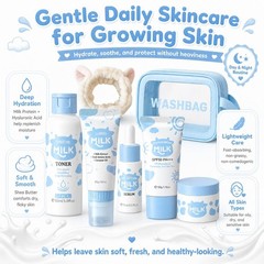 Kids & Teens 12-in-1 Skin Care Gift Set – Face Wash & Moisturizer for Ages 8-12